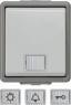 Surface mounted moist room pushbutton, gray, 230 V (AC), 10 A, IP44, 5TD4701
