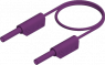 Measuring lead with (2 mm plug, spring-loaded, straight) to (2 mm plug, spring-loaded, straight), 500 mm, purple, PVC, 1.0 mm², CAT III