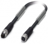 Sensor actuator cable, M8-cable plug, straight to M8-cable socket, straight, 4 pole, 0.3 m, PUR, black, 4 A, 1543511