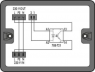 Distribution box, Relay switching, 2 inputs, 1 output, Cod. A, B, MINI, MIDI