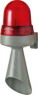 LED steady light / horn combination, Ø 83 mm, 98 dB, 110 Hz, red, 230 VAC, 424 120 68