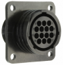 Socket housing, 14 pole, crimp connection, screw locking, straight, 206043-1