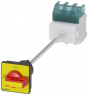 Emergency stop load-break switch, Rotary actuator, 3 pole, 63 A, 690 V, (W x H x D) 67 x 91 x 395 mm, front installation/DIN rail, 3LD2517-0TK13