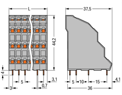 738-124 WAGO PCB Terminal Blocks Image 2