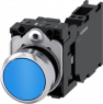 Pushbutton, blue, unlit , mounting Ø 22.3 mm, IP20/IP66/IP67/IP69/IP69K, 3SU1150-0AB50-3FA0
