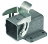 Bulkhead housing, size 3A, zinc die casting, M20, angled, longitudinal bow locking, IP44/IP65/IP67, 09200030810