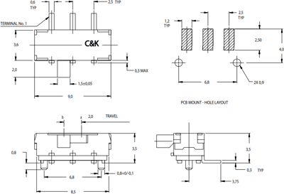 JS102011SAQN C & K Slide Switches and Coding Switches Image 2