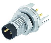 Panel plug, M8, 4 pole, THT, Snap-in/Screw locking, straight, 09 3421 81 04