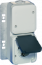 Junction box with german schuko-style socket, light gray, Germany, 20118-280