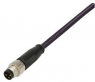 Sensor actuator cable, M12-cable plug, straight to open end, 3 pole, 3 m, PUR, black, 21348400390030