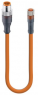 Sensor actuator cable, M8-cable plug, straight to M8-cable socket, straight, 4 pole, 0.6 m, PVC, orange, 4 A, 51009