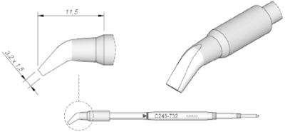 C245732 JBC Soldering tips, desoldering tips and hot air nozzles