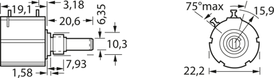 7286R1KL.25 BI Technologies Potentiometers Image 2