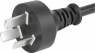 Device connection line, China, plug type I, straight on C19 jack, straight, RVV 300/500 3x1.5 mm², black, 2 m