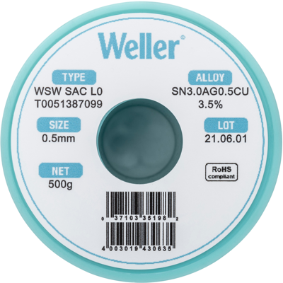 WSW SAC L0 0,5MM 500G Weller Solder Wires Image 3