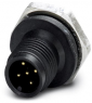 Plug, M12, 5 pole, solder connection, screw locking, straight, 1436398