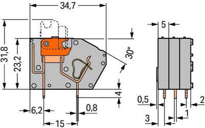 742-101 WAGO PCB Terminal Blocks Image 2