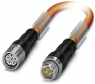 Sensor actuator cable, M23-cable plug, straight to M23-cable socket, straight, 6 pole, 10 m, TPU, orange, 26 A, 1620408