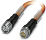 Sensor actuator cable, M23-cable plug, straight to M23-cable socket, straight, 6 pole, 5 m, PUR, orange, 18 A, 1618965