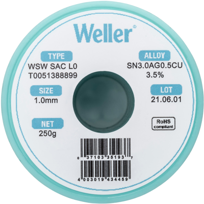 WSW SAC L0 1MM 250G Weller Solder Wires Image 3