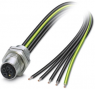 Sensor actuator cable, M12-flange socket, straight to open end, 5 pole, 0.2 m, 12 A, 1425638