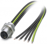 Sensor actuator cable, M12-flange socket, straight to open end, 5 pole, 0.2 m, 16 A, 1415294