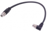 Sensor actuator cable, M12-cable plug, straight to M12-cable plug, angled, 4 pole, 2 m, Elastomer, black, 09482280011020