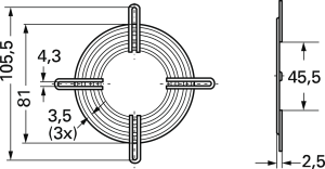 Protective grille, LZ, Protective metal grille, 80 mm