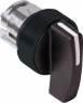 Selector switch, unlit, latching, waistband round, front ring black, 3 x 45°, mounting Ø 22 mm, ZB4BJ37