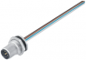 Sensor actuator cable, M12-flange plug, straight to open end, 4 pole, 0.2 m, 4 A, 76 0631 1011 00004-0200