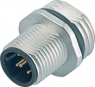 Panel plug, M12, 4 pole, solder connection, screw locking, straight, 86 0231 0002 00004