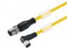 Sensor actuator cable, M12-cable plug, straight to M8-cable socket, angled, 3 pole, 5 m, PUR, yellow, 4 A, 1093120500