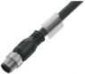 Sensor actuator cable, M12-cable plug, straight to open end, 3 pole, 1.5 m, PUR, black, 4 A, 1906470150