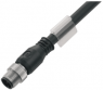 Sensor actuator cable, M12-cable plug, straight to open end, 3 pole, 5 m, PUR, black, 4 A, 1906470500