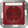 German schuko-style socket outlet with title block, red, 16 A/250 V, Germany, IP20, 5UB1536