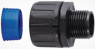 Straight hose fitting, M20, 16 mm, polyamide, black, (L) 44 mm