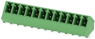 Pin header, 12 pole, pitch 3.81 mm, angled, green, 1827376