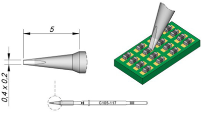 C105117 JBC Soldering tips, desoldering tips and hot air nozzles