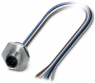 Sensor actuator cable, M12-flange plug, straight to open end, 5 pole, 0.5 m, 4 A, 1452084