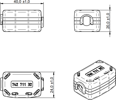 74271132 Würth Elektronik eiSos Ferrite cable cores Image 2