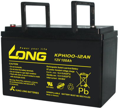 KPH100-12AN Long Lead-Acid Batteries, Lithium-Ion Batteries