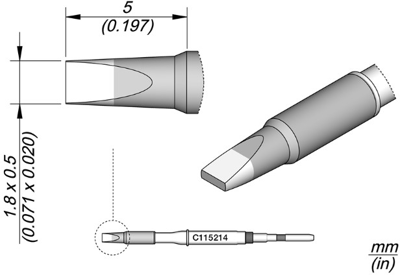 C115214 JBC Soldering tips, desoldering tips and hot air nozzles