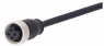 Sensor actuator cable, 7/8"-cable socket, straight to open end, 4 pole, 1.5 m, PUR, black, 21349700496015