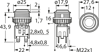 1241.6834.1124000 SCHURTER Pushbutton Switches Image 2