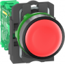 Pushbutton with transmitter, unlit, groping, waistband round, red, front ring black, mounting Ø 22 mm, ZB5RTA4