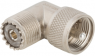 Coaxial adapter, UHF plug to UHF socket, angled, 083-1AP