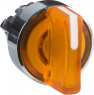Selector switch, illuminable, groping, waistband round, orange, front ring silver, 2 x 90°, mounting Ø 22 mm, ZB4BK1453