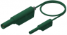 Measuring lead with (4 mm plug, spring-loaded, straight) to (2 mm plug, spring-loaded, straight), 1 m, green, PVC, 1.0 mm², CAT II