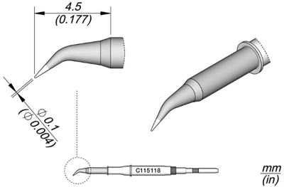 C115118 JBC Soldering tips, desoldering tips and hot air nozzles