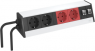 Table power strip, 4-way, 3 m, black/silver, 6116918